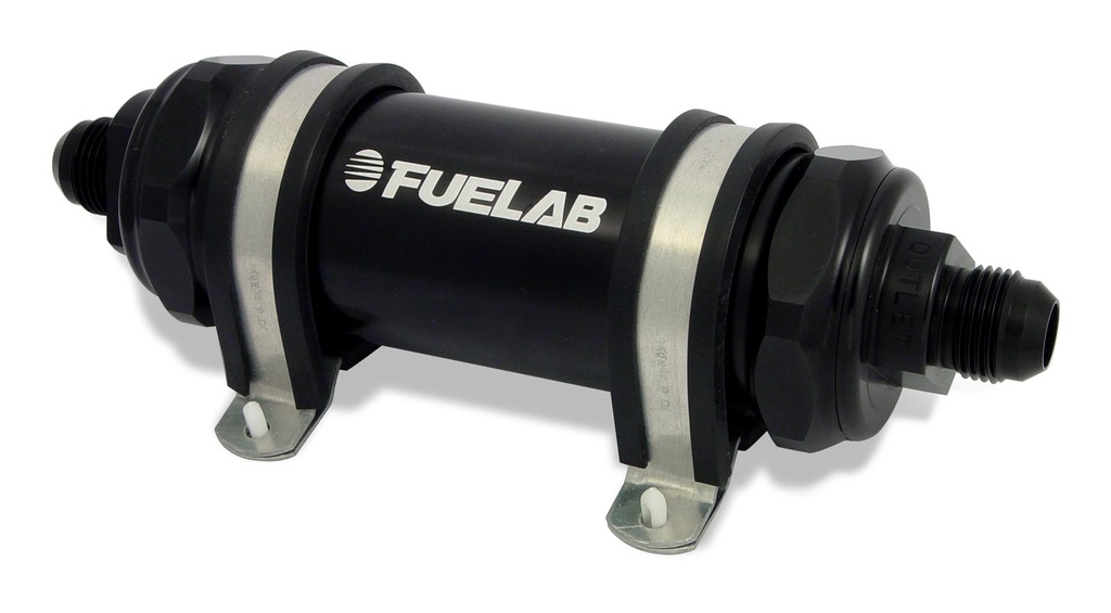 Fuelab Fuel Filter 5inch -6AN 10micron with Check Valve (Black)