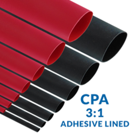 [CPA-100-3/8-BK] Adhesive Lined Cross-linked Polyolefin heat shrink tubing (3/8, Black)