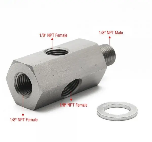 [EP-CGQ86] 1/8'' NPT Sensor Adaptor 3 Female 1 Male